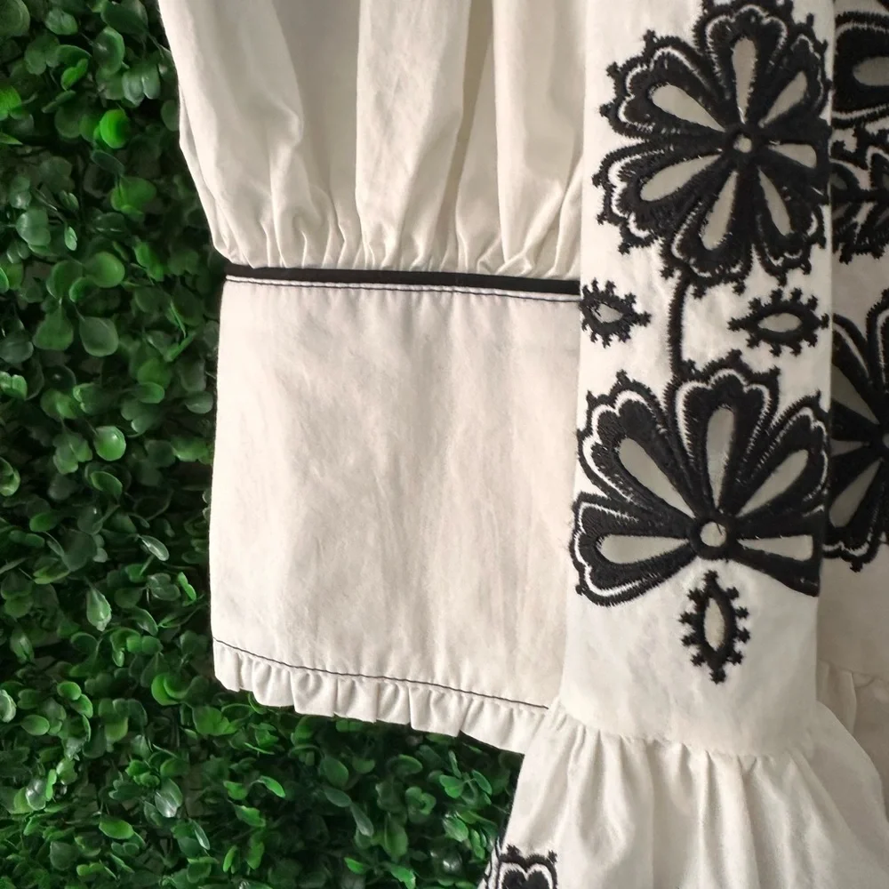 FARM Rio White & Black with Black Embroidery Dress - Picture 7 of 9